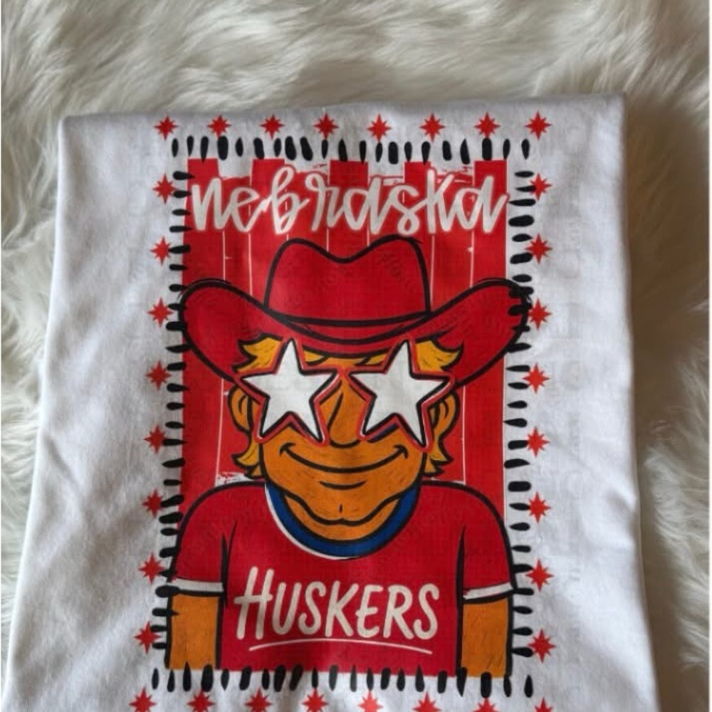 Nebraska Huskers Youth Large White Tee